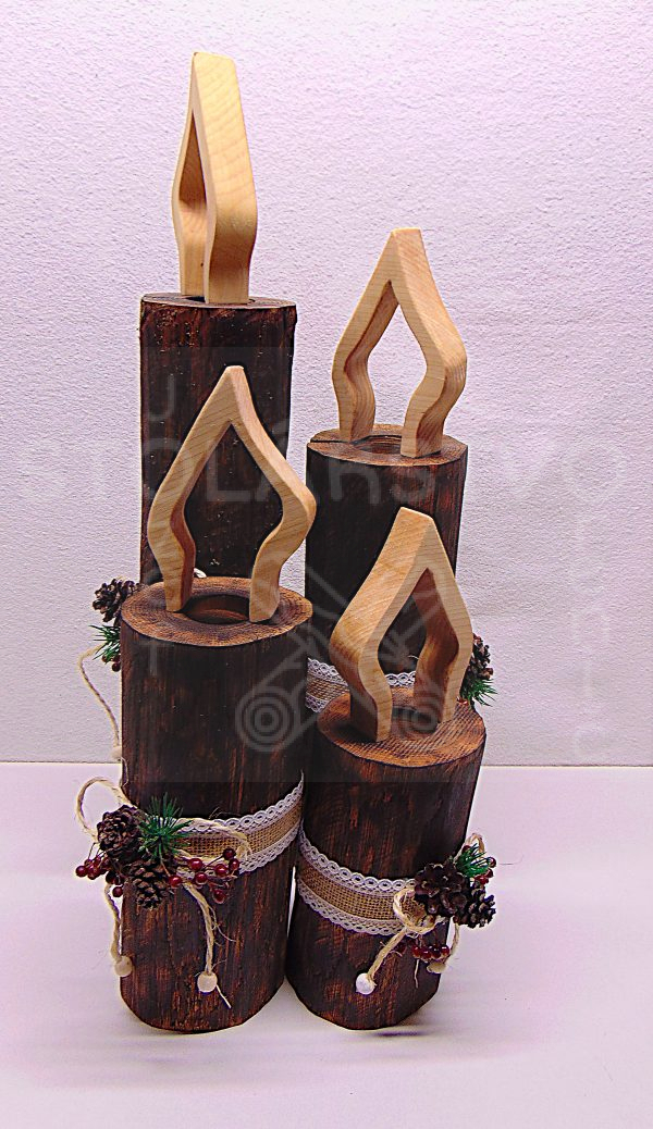 adventné drevené sviece, drevenésviece, adventné sviece, vianočné sviece
