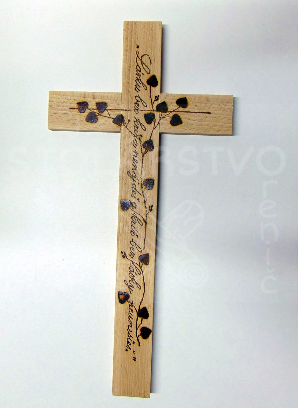 krížik, drevený krížik, krížik s textom, kríž, drevený kríž,
