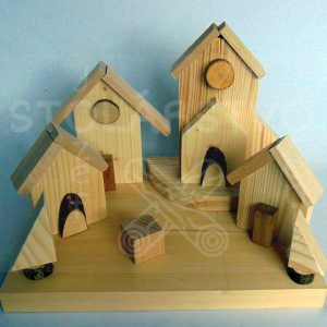 drevené domčeky, ďalšia tvorba, kreatívna sada, kreatívne tvorenie. handmade, domčeky, drevená dedinka